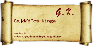 Gajdács Kinga névjegykártya